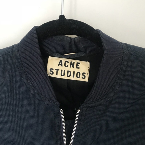Acne Dark Blue Bomber Jacket XS - Picture 4 of 8